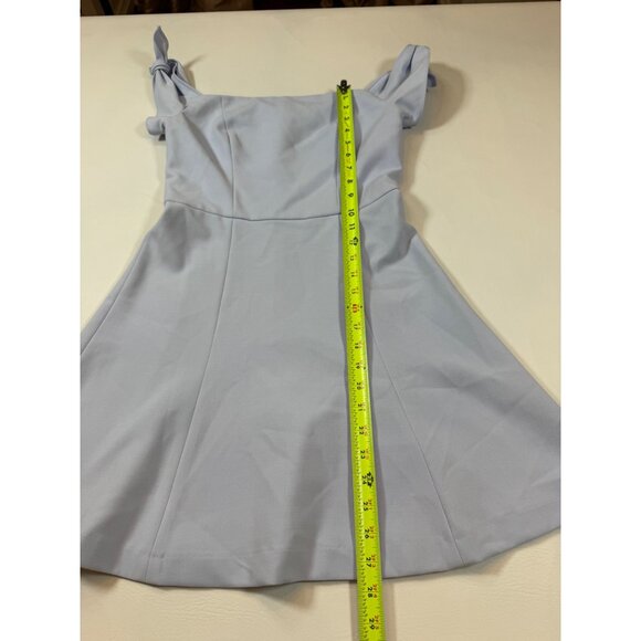 French Connection Blue Fit Flare Short Dress S Knot Sleeves Classic (bin ii97) - Picture 7 of 7